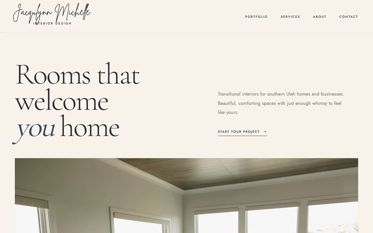 Homepage of the Jacqulynn Michelle Design website
